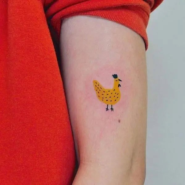 Cute Rooster Tattoo