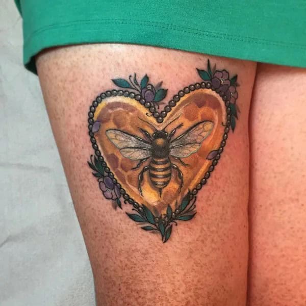 Bee Heart Tattoo