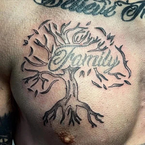 Family Tree Chest Tattoo