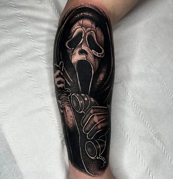 Ghostface Tattoo On Arm