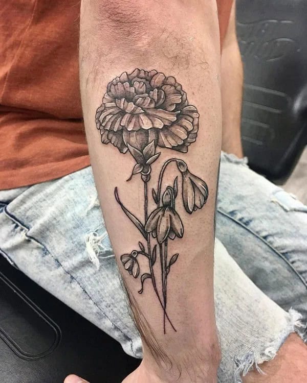 January Birth Flower Forearm Tattoo