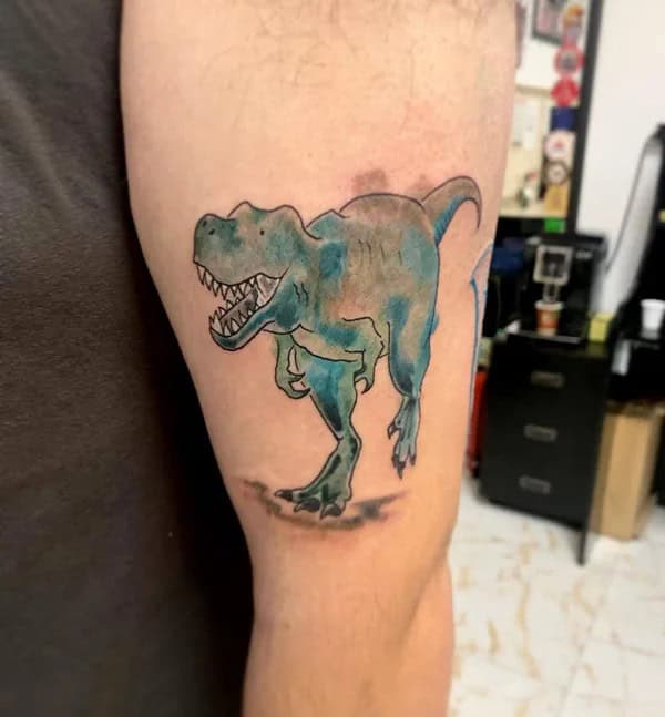 Watercolor Dinosaur Tattoo