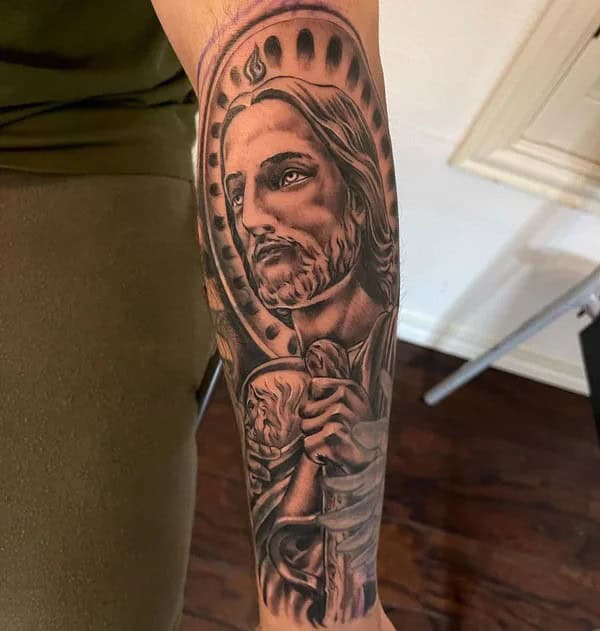 San Judas Flag Tattoo