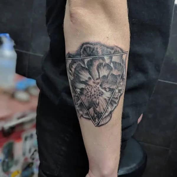 Geometric Marigold Tattoo