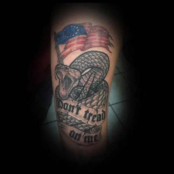 “Don’t Tread On Me” Back Tattoo