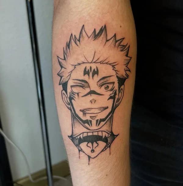 Sukuna Neck Tattoo