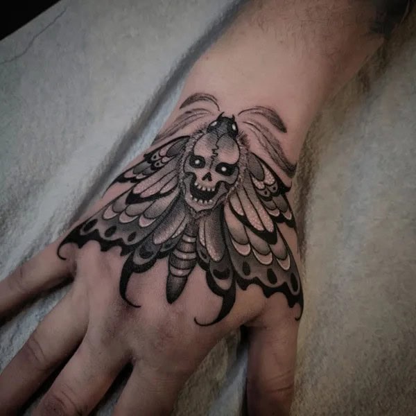 Gothic Moth Tattoo