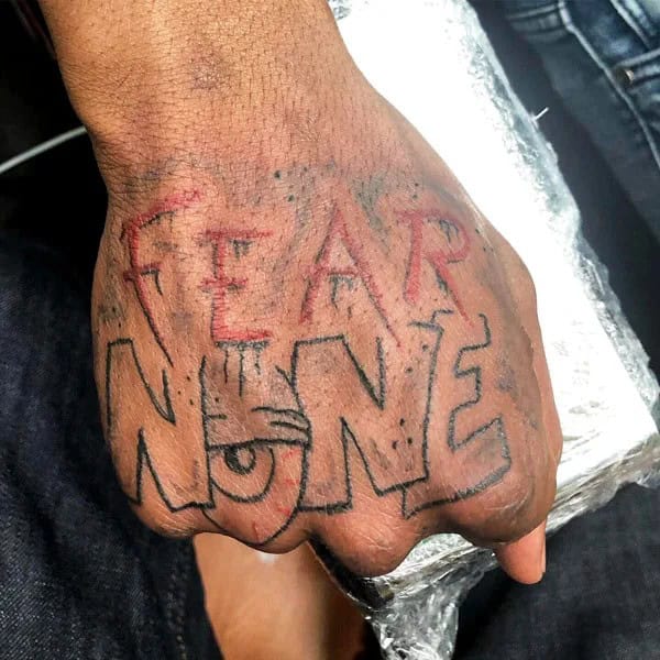 Fear None Skull Tattoo