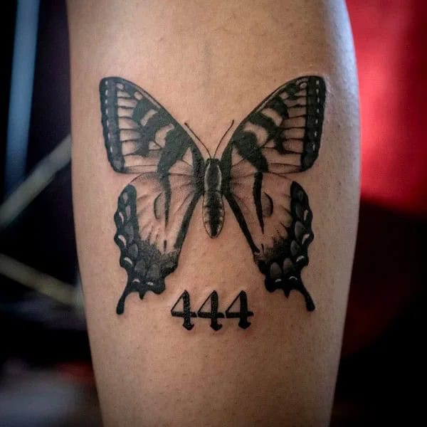 444 Butterfly Tattoo