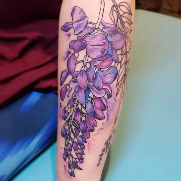 Wisteria Thigh Tattoo