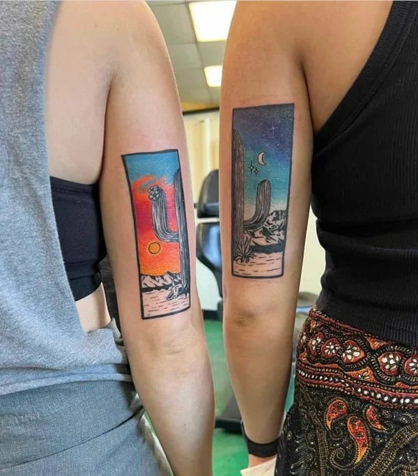 Sibling Cactus Tattoo