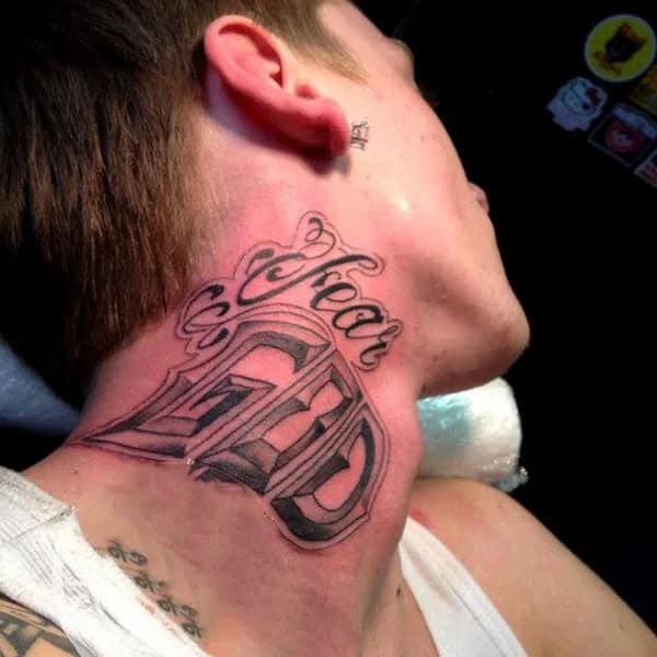 Fear God Tattoo on Neck