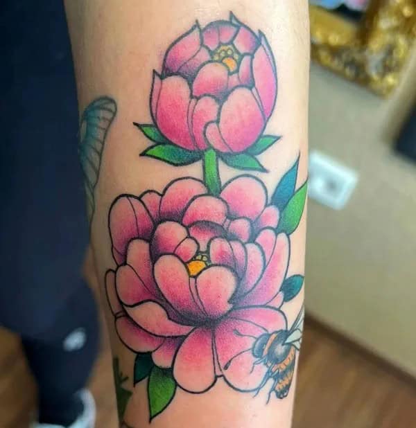 Pink Peony Tattoo