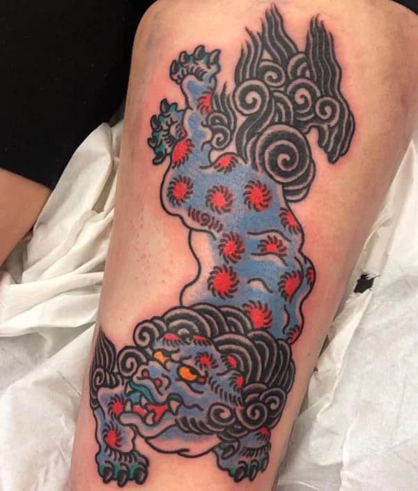 Traditional Foo Dog Tattoo