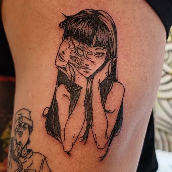 Geometric Junji Ito Tattoo