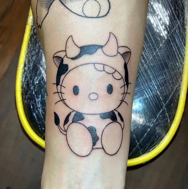 Ankle Hello Kitty Tattoo