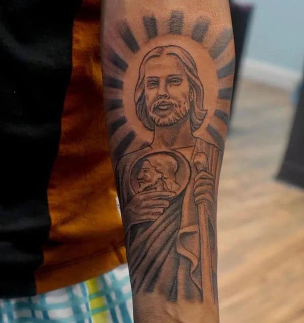 San Judas Flag Tattoo