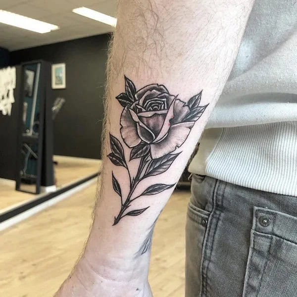 The Black and White Rose Tattoo