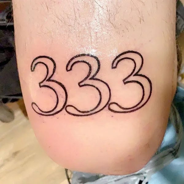 333 Behind The Neck Tattoo