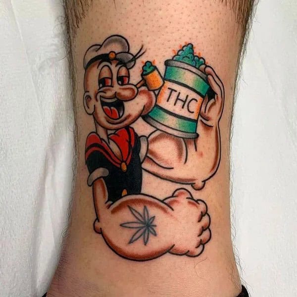 Weed Cartoon Tattoo