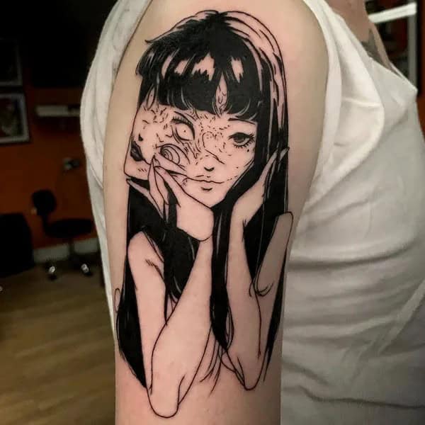 Geometric Junji Ito Tattoo