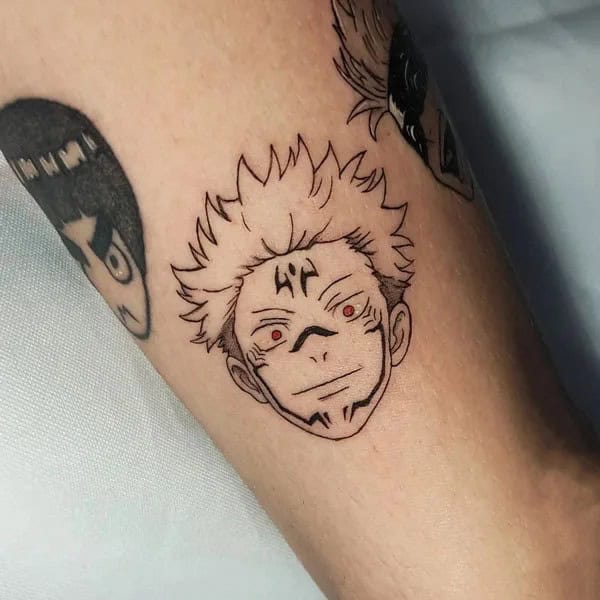 Sukuna Face Tattoo