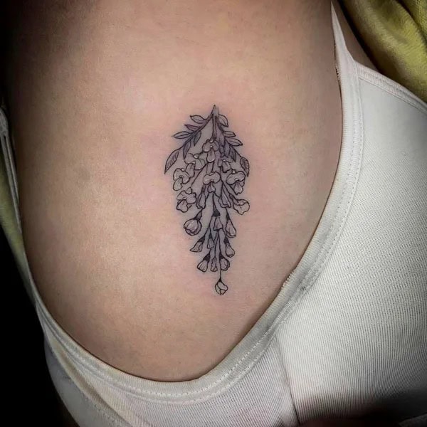 Wisteria Thigh Tattoo