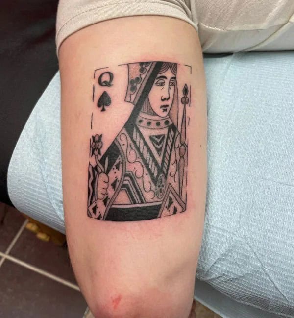 Queen of Spades Arm Tattoo