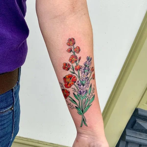 Wildflower Bouquet Tattoo