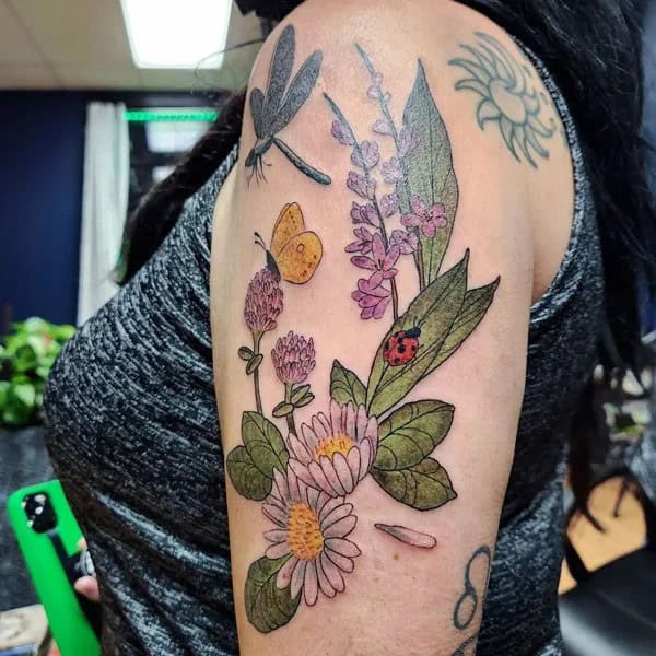 Butterfly and Ladybug Tattoo