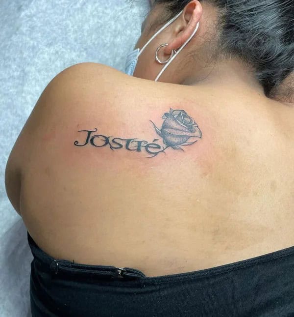 Shoulder Name Tattoo