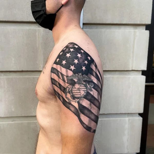 American Flag Arm Tattoo