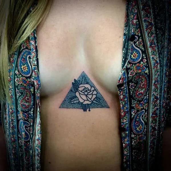 Geometric Tattoo Under Breast