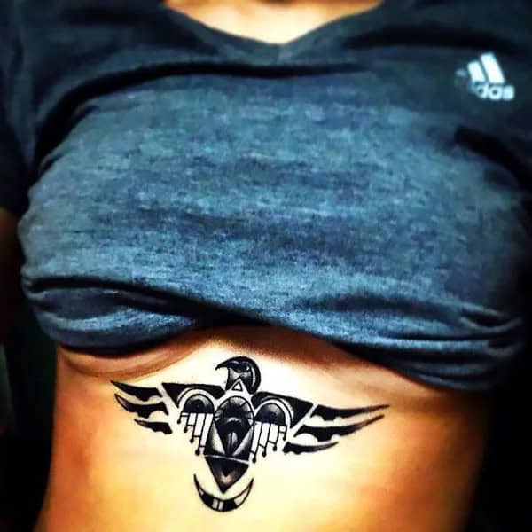 Bird Underboob Tattoo