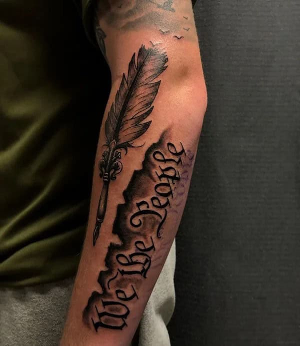 We The People Forearm Tattoo