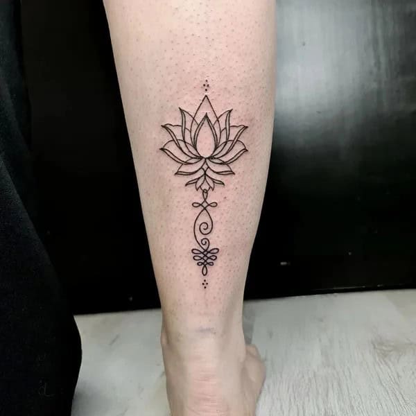 Unalome Lotus Tattoo