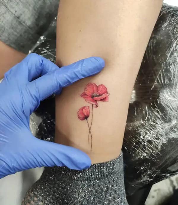 Small Poppy Flower Tattoo