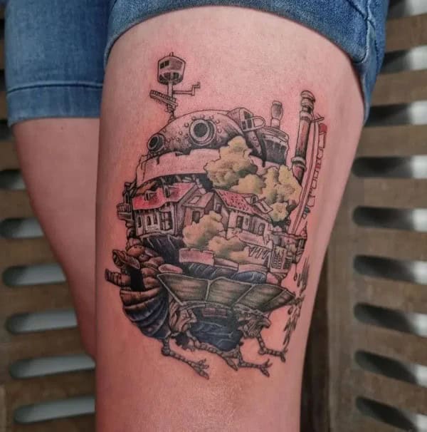 Sleeve Howl’s Moving Castle Tattoo