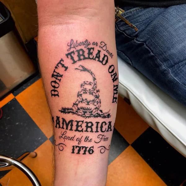 “Don’t Tread On Me” Back Tattoo