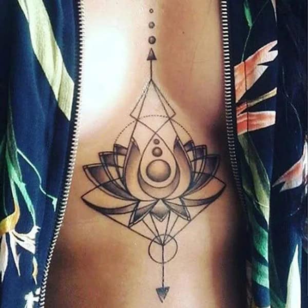 Geometric Tattoo Under Breast