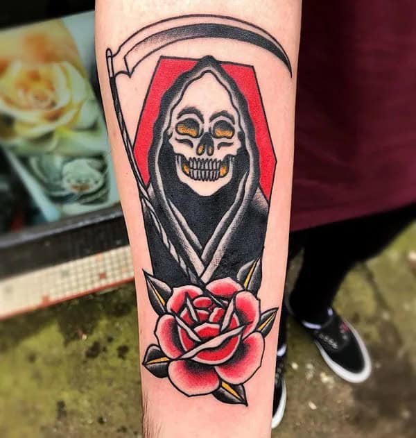 Traditional Grim Reaper Tattoo