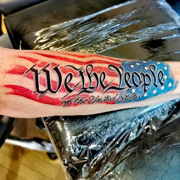 American Flag Forearm Tattoo