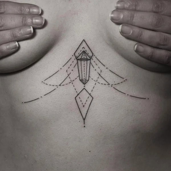 Geometric Tattoo Under Breast