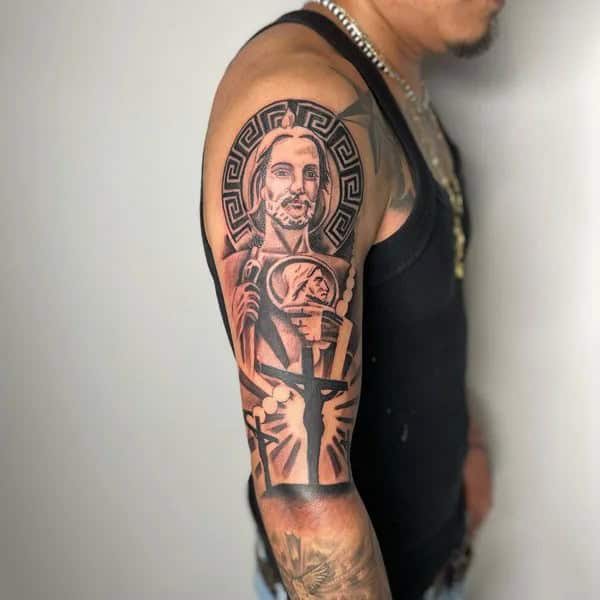 San Judas Flag Tattoo