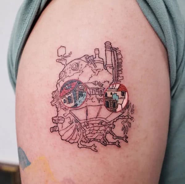 Sleeve Howl’s Moving Castle Tattoo