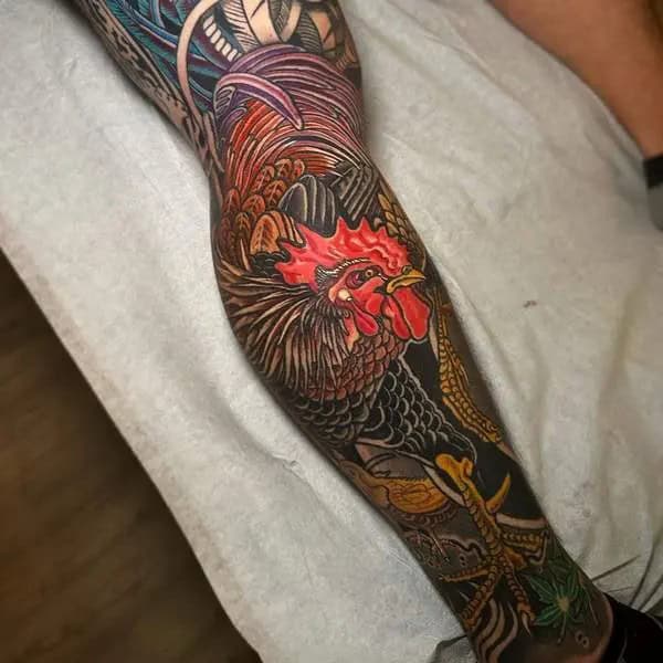 Japanese Rooster Tattoo