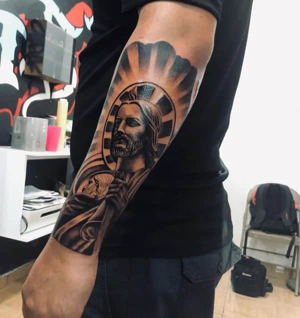 San Judas Flag Tattoo