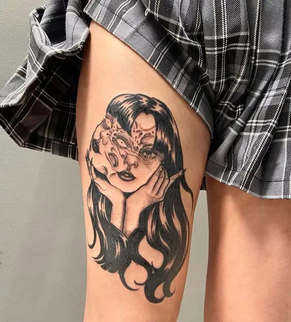 Geometric Junji Ito Tattoo