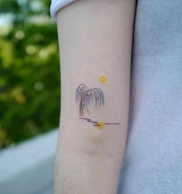 Small Willow Tree Tattoo