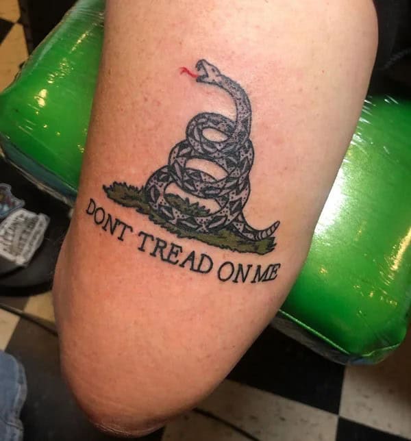 “Don’t Tread On Me” Back Tattoo